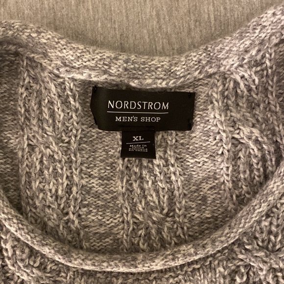 Nordstrom Mens Knitted Wool Sweater - Grey - XL - Picture 2 of 3